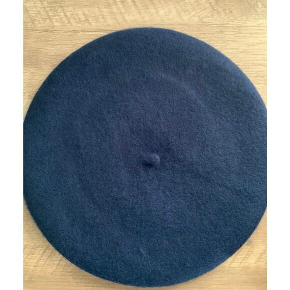 Chic Navy Blue Wool Beret for Women & Teens - Elegant French Fashion Essential - Picture 2 of 2